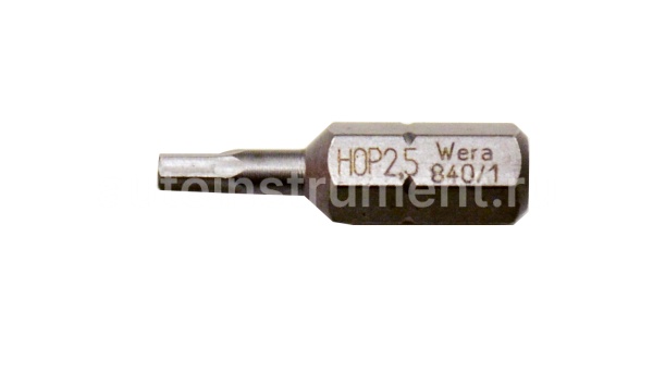 Бита (вставка) шестигранная 2,5х25мм. WERA