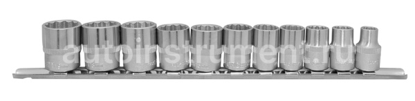 Набор торцевых головок 3/8"DR 12-гранных на планке 11 пр. ROCK FORCE RF-3111-9