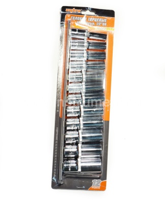 Набор головок 12 пр. OMBRA 1/2" 10-24мм. 12 гр. удлинн.
