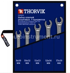 Набор ключей разрезных 5 шт. THORVIK 6-19мм. сумка 52055