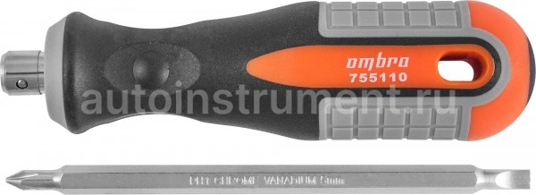 Отвёртка комбинированная РН1 х 5 мм OMBRA “ROUND GRIP” L=100 мм