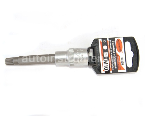 Головка торцевая со вставкой SPLINE М10 1/2" АВТОДЕЛО Профессионал L=100мм. 39200