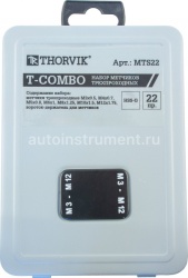 Набор метчиков 22 пр. ручных универсальных М3-М12 (М 3 — М 12) HSS-G THORVIK MTS22