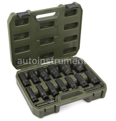 Набор головок ударных удлинённых 1/2", 15 шт. ДЕЛО ТЕХНИКИ 660415