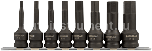 Набор головок 8 пр. АВТОДЕЛО 1/2" HEX Н5-Н19мм L=78mm ударных планка 39098