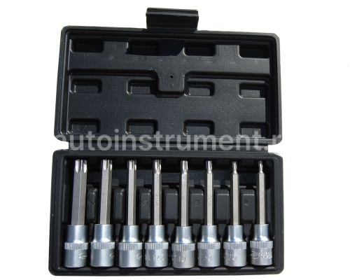 Набор головок 8 пр. АВТОДЕЛО 1/2" TORX Т20-Т60 L=100mm в кейсе 39600