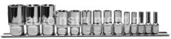 Набор головок 14 пр. OMBRA 1/2" 3/8" 1/4" TORX Е4-Е24 удлин.