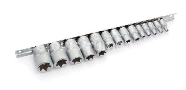 Набор головок TORX 1/4" (Е4-Е8); 3/8" (Е10-Е14); 1/2" (Е16-Е24) 14 штук ДЕЛО ТЕХНИКИ 623714