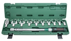 Ключ динамометрический 1/2" Jonnesway 40-200 HM со сменными рожковыми насадками 11пр. T30200NS