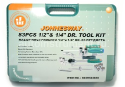Набор инструмента Jonnesway S04H52483S (83 предмета) 1/4" 4-13мм. 1/2" 8-32мм.