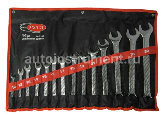 Набор ключей комбинированных 10-32мм 14 пр.(на полотне) ROCK FORCE RF-5141