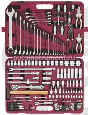 Набор инструмента THORVIK UTS0128 (128 предметов) 1/4",1/2" 6 гр. пласт.кейс