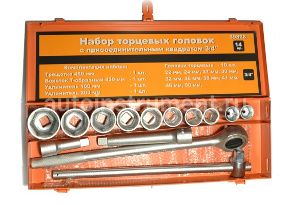Набор головок грузовой 14 пр. АВТОДЕЛО 3/4" 22-50мм. 39828